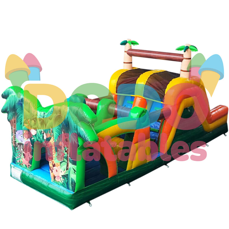 Castelo insuflável Percurso de obstáculos "Jungle"